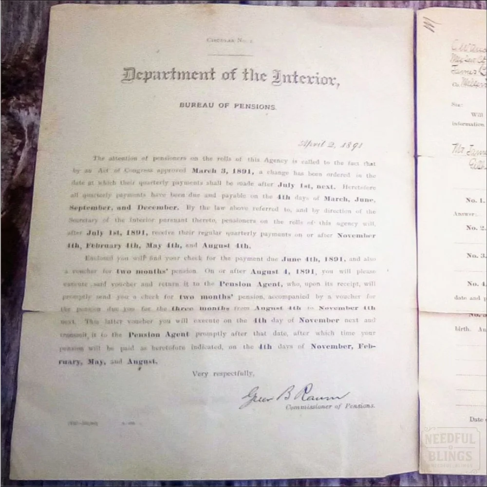 Civil War Pension File Documents 1891-1895 | Named Veteran